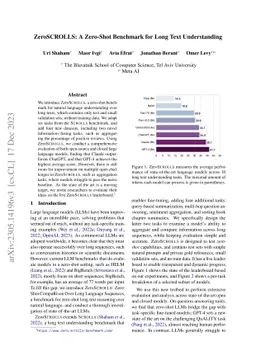 ZeroSCROLLS: A Zero-Shot Benchmark for Long Text Understanding