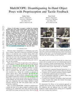 MultiSCOPE: Disambiguating In-Hand Object Poses with Proprioception and
  Tactile Feedback