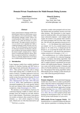 Domain Private Transformers for Multi-Domain Dialog Systems