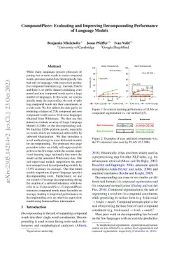 CompoundPiece: Evaluating and Improving Decompounding Performance of
  Language Models
