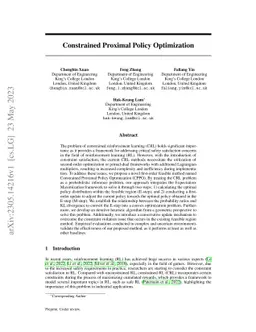 Constrained Proximal Policy Optimization