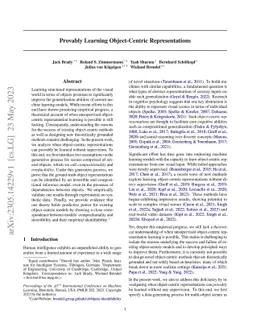 Provably Learning Object-Centric Representations