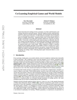Co-Learning Empirical Games and World Models