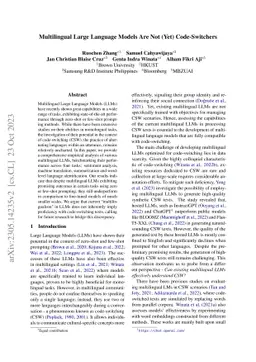 Multilingual Large Language Models Are Not (Yet) Code-Switchers