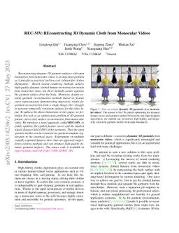 REC-MV: REconstructing 3D Dynamic Cloth from Monocular Videos