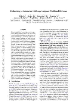 On Learning to Summarize with Large Language Models as References