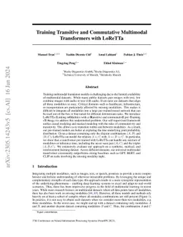 Training Transitive and Commutative Multimodal Transformers with LoReTTa