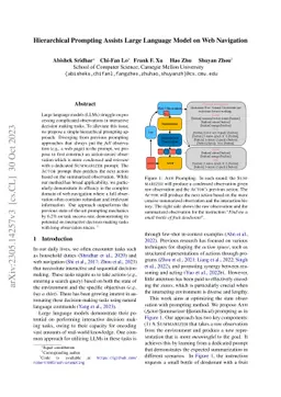 Hierarchical Prompting Assists Large Language Model on Web Navigation