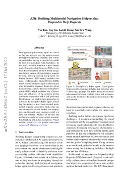 R2H: Building Multimodal Navigation Helpers that Respond to Help
  Requests