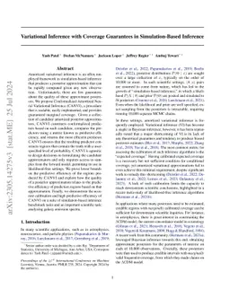 Amortized Variational Inference with Coverage Guarantees