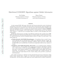 Distributed CONGEST Algorithms against Mobile Adversaries