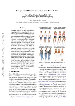 Text-guided 3D Human Generation from 2D Collections