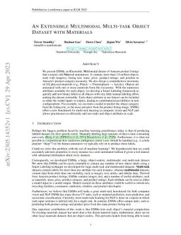 An Extensible Multimodal Multi-task Object Dataset with Materials