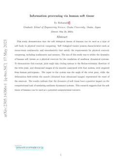 Information processing via human soft tissue