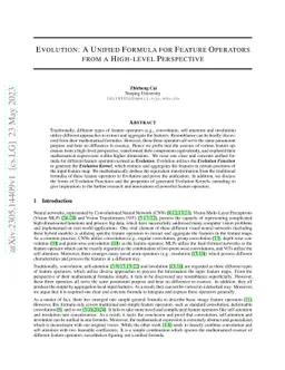 Evolution: A Unified Formula for Feature Operators from a High-level
  Perspective