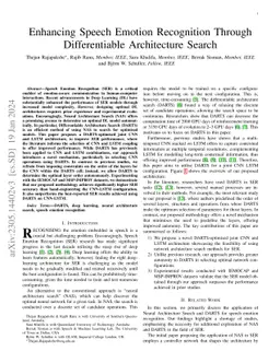 Enhancing Speech Emotion Recognition Through Differentiable Architecture
  Search
