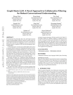 Graph Meets LLM: A Novel Approach to Collaborative Filtering for Robust
  Conversational Understanding