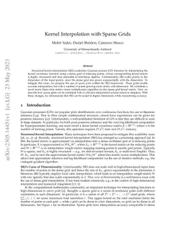 Kernel Interpolation with Sparse Grids