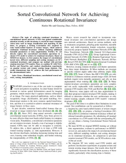 Sorted Convolutional Network for Achieving Continuous Rotational
  Invariance