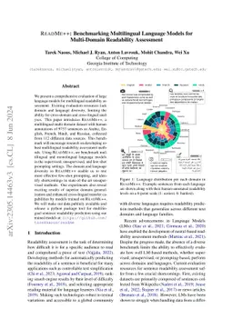 ReadMe++: Benchmarking Multilingual Language Models for Multi-Domain
  Readability Assessment