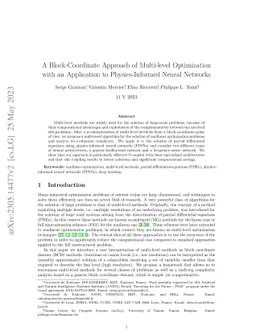 A Block-Coordinate Approach of Multi-level Optimization with an
  Application to Physics-Informed Neural Networks