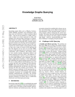 Knowledge Graphs Querying
