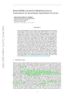 Point2SSM: Learning Morphological Variations of Anatomies from Point
  Cloud