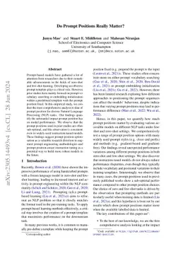 Do prompt positions really matter?