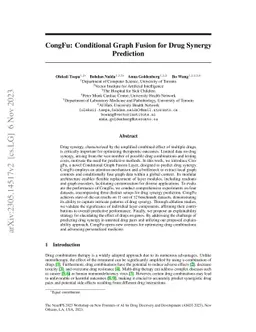 CongFu: Conditional Graph Fusion for Drug Synergy Prediction