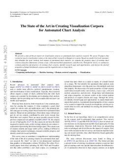 The State of the Art in Creating Visualization Corpora for Automated
  Chart Analysis