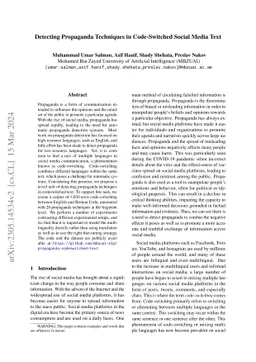 Detecting Propaganda Techniques in Code-Switched Social Media Text