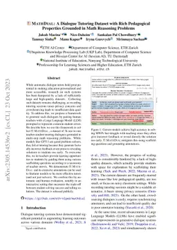 MathDial: A Dialogue Tutoring Dataset with Rich Pedagogical Properties
  Grounded in Math Reasoning Problems