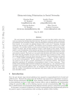 Disincentivizing Polarization in Social Networks