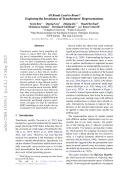 All Roads Lead to Rome? Exploring the Invariance of Transformers'
  Representations