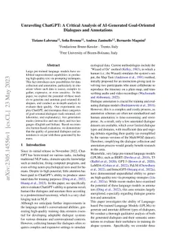 Unraveling ChatGPT: A Critical Analysis of AI-Generated Goal-Oriented
  Dialogues and Annotations