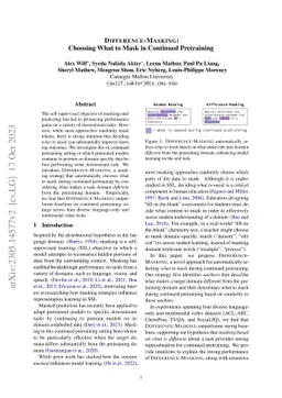 Difference-Masking: Choosing What to Mask in Continued Pretraining