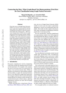 Connecting the Dots: What Graph-Based Text Representations Work Best for
  Text Classification Using Graph Neural Networks?