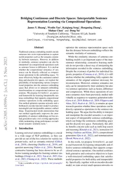 Bridging Continuous and Discrete Spaces: Interpretable Sentence
  Representation Learning via Compositional Operations