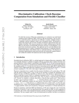 Discriminative calibration: Check Bayesian computation from simulations
  and flexible classifier