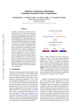 Abductive Commonsense Reasoning Exploiting Mutually Exclusive
  Explanations
