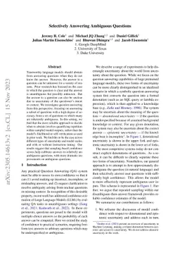 Selectively Answering Ambiguous Questions