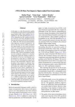 KNN-LM Does Not Improve Open-ended Text Generation