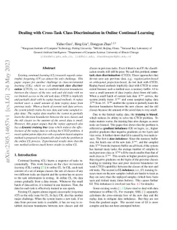 Dealing with Cross-Task Class Discrimination in Online Continual
  Learning