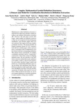 Complex Mathematical Symbol Definition Structures: A Dataset and Model
  for Coordination Resolution in Definition Extraction