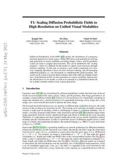 T1: Scaling Diffusion Probabilistic Fields to High-Resolution on Unified
  Visual Modalities