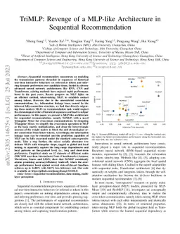 TriMLP: Revenge of a MLP-like Architecture in Sequential Recommendation