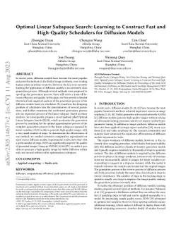 Optimal Linear Subspace Search: Learning to Construct Fast and
  High-Quality Schedulers for Diffusion Models