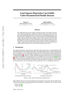 Least Squares Regression Can Exhibit Under-Parameterized Double Descent