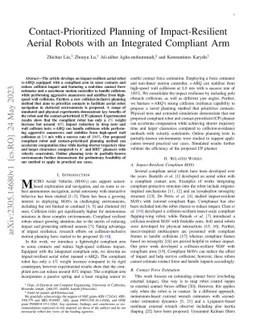 Contact-Prioritized Planning of Impact-Resilient Aerial Robots with an
  Integrated Compliant Arm