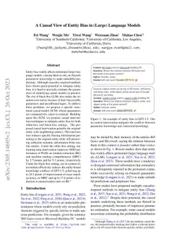 A Causal View of Entity Bias in (Large) Language Models